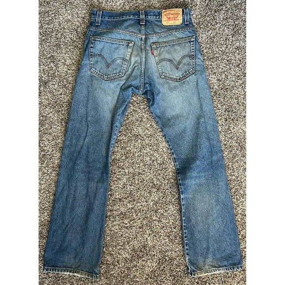 Vintage Levis 517 Jeans Bootcut Distressed Western Cowboy Denim Faded Blue 32x32 - Picture 2 of 8